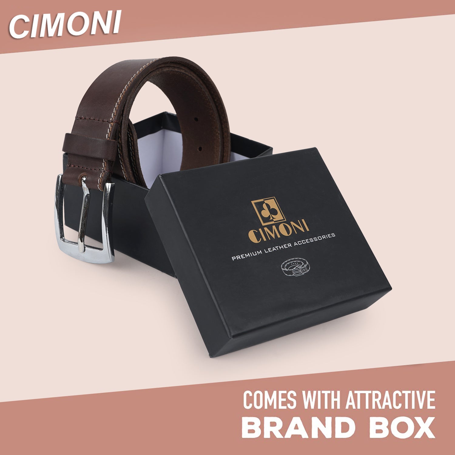 CIMONI Casual Genuine Leather Formal Daytrip Belt For Men ( 1 Year Gurantee)
