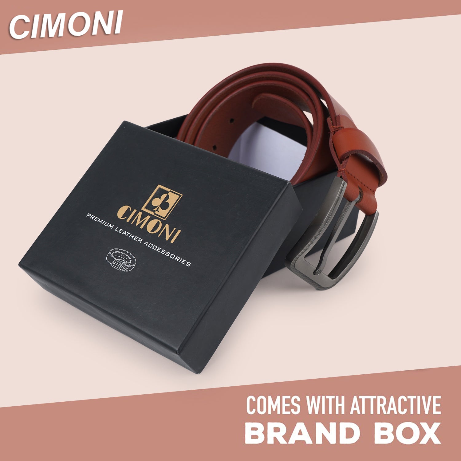 CIMONI Genuine Leather Stylish Formal Trendy Daytrip Slim Design Mens Belt ( 1 Year Gurantee)