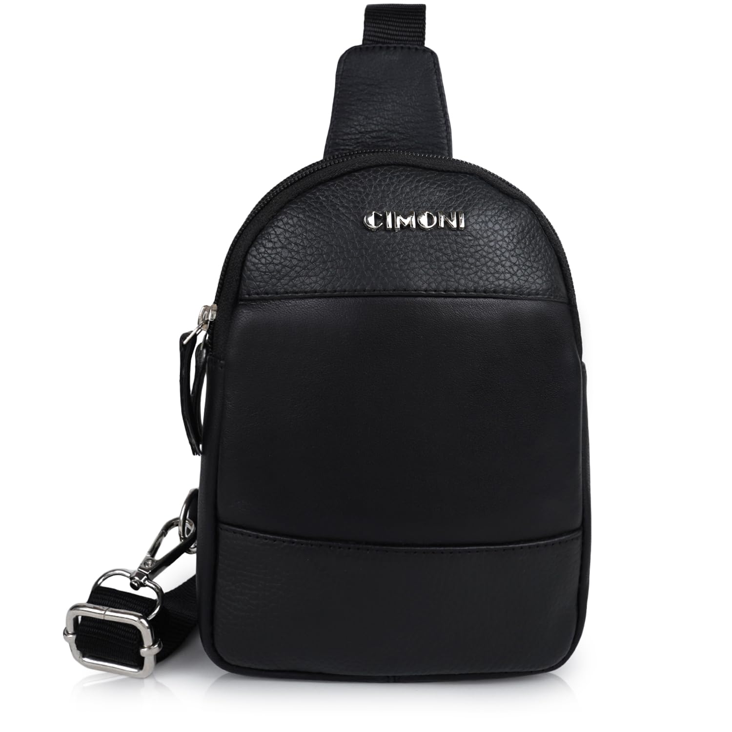 CIMONI® Premium Genuine Leather Sling Bag Classy Trendy Crossbody Bag Shoulder Daytrip Travel Stylish Purse With Adjustable Straps (Color - Black)