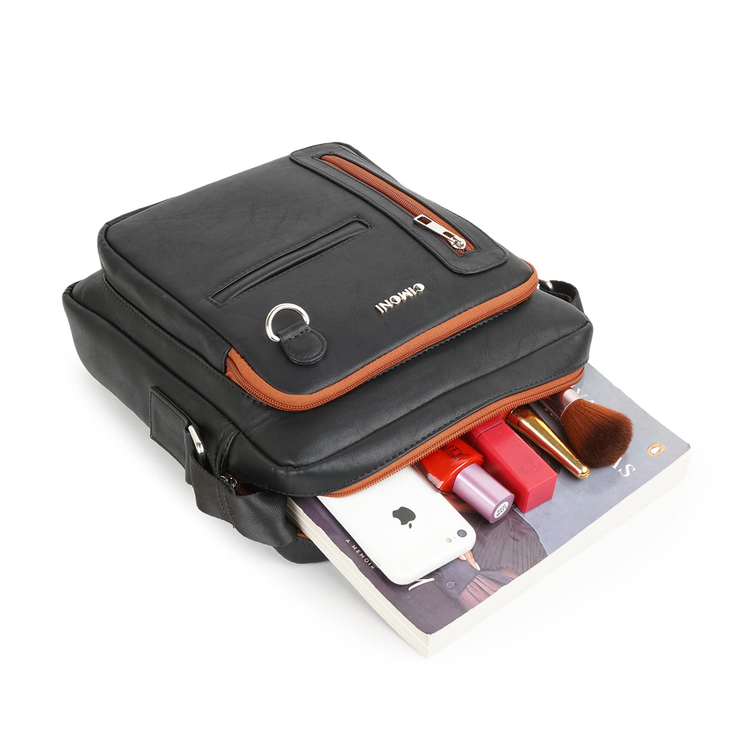 CIMONI® Premium Genuine Leather Bag Classic Design Travel Bag for Office, College & Business With Adjustable Straps Daytrip Crossbody Slingbag