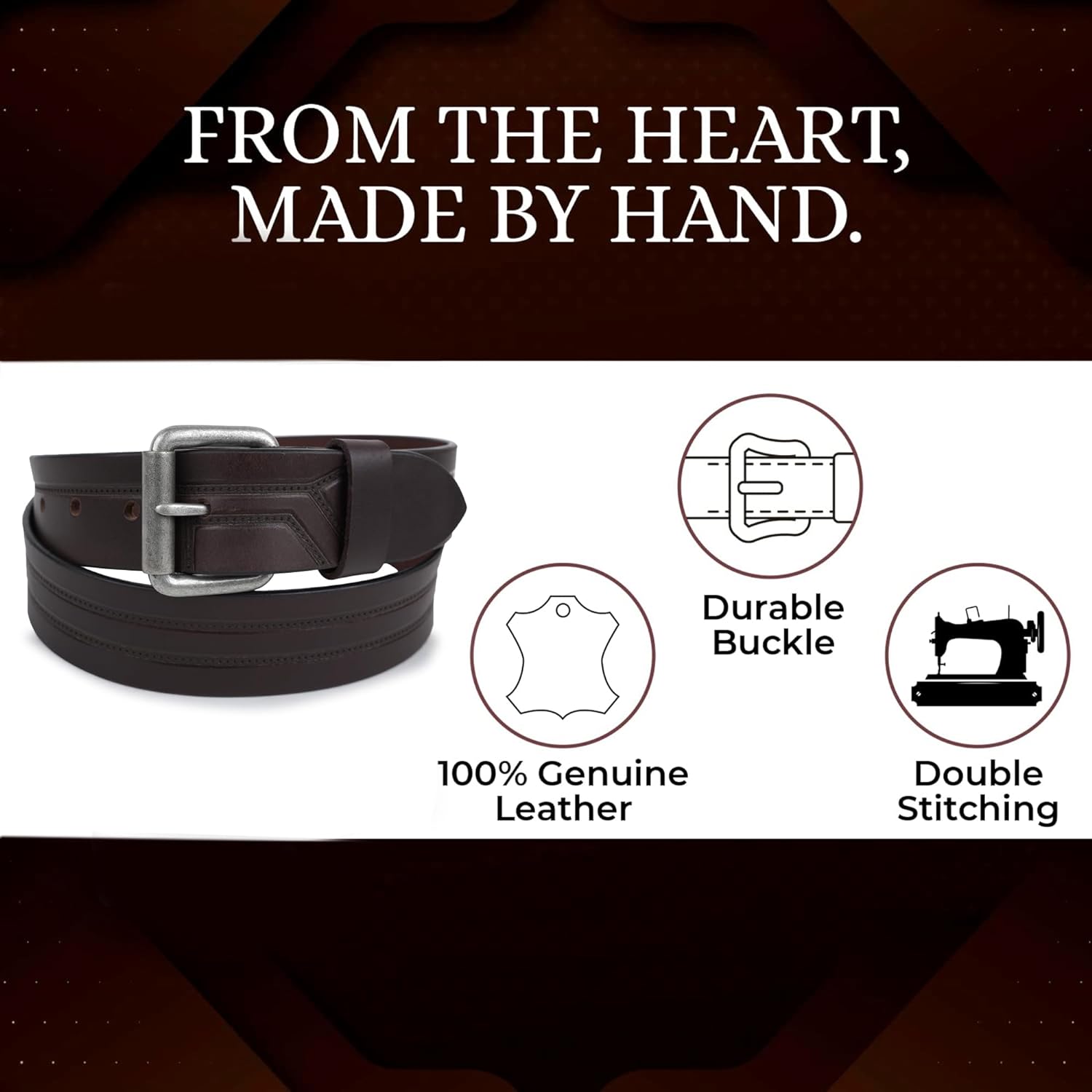 CIMONI® Premium Genuine Leather Belt For Men  ( 1 Year Gurantee)