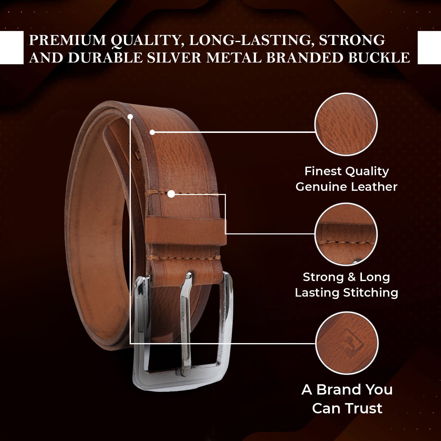 CIMONI Stylish Genuine Leather Formal Trendy Daytrip Slim Design Mens Belt With Box  ( 1 Year Gurantee)