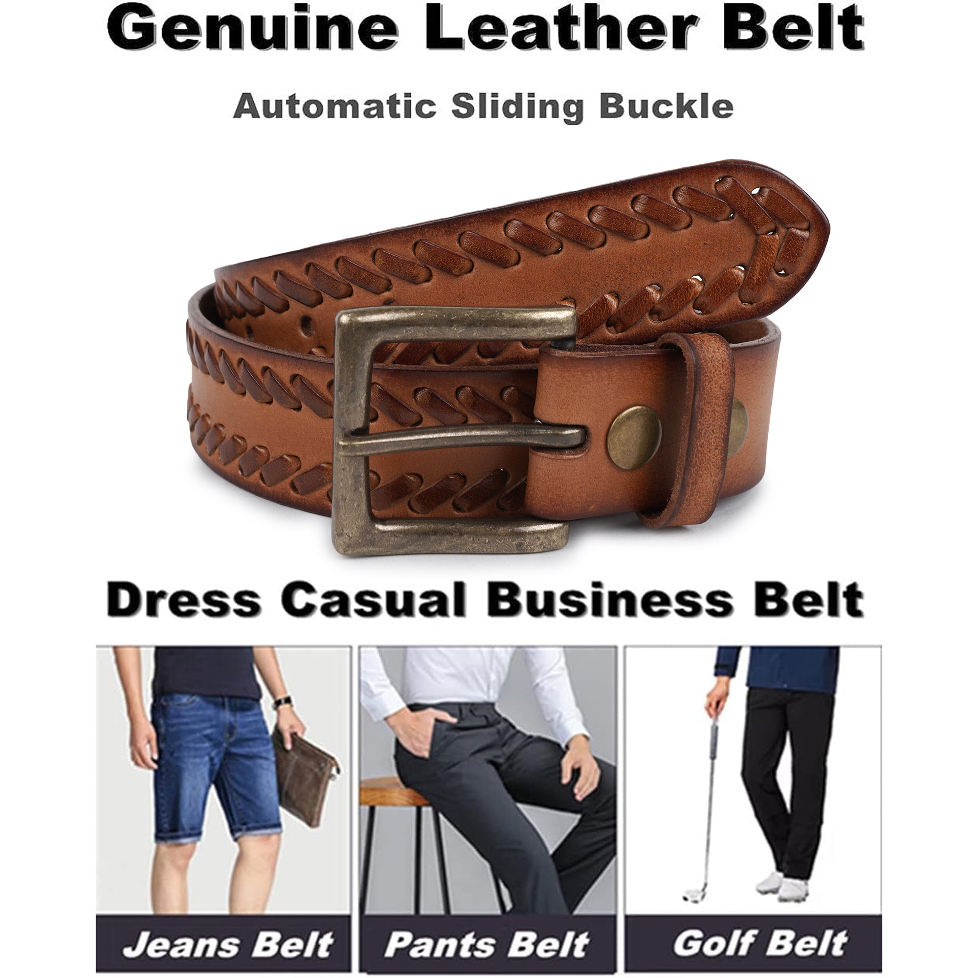 CIMONI Genuine Men's Leather Belt Perfect Blend of Casual Travel Wear ( 1 Year Gurantee)