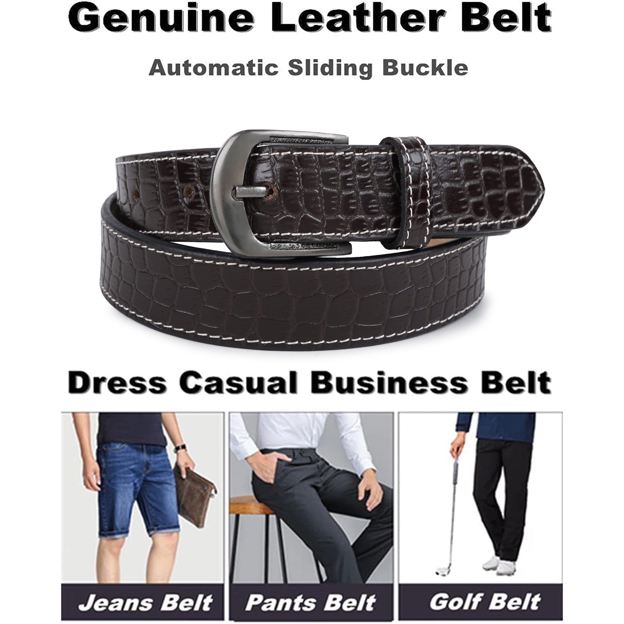 CIMONI Men Genuine Leather Casuaul Formal Belt ( 1 Year Gurantee)