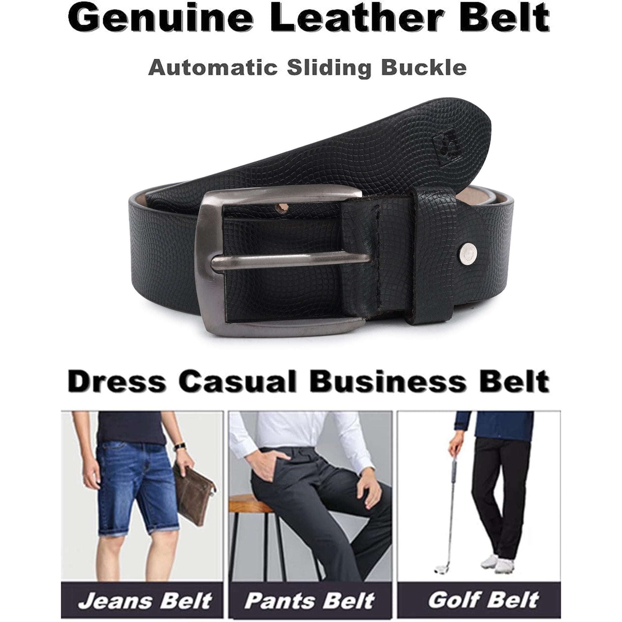 CIMONI Casual Genuine Leather Formal Travel Belt For Men