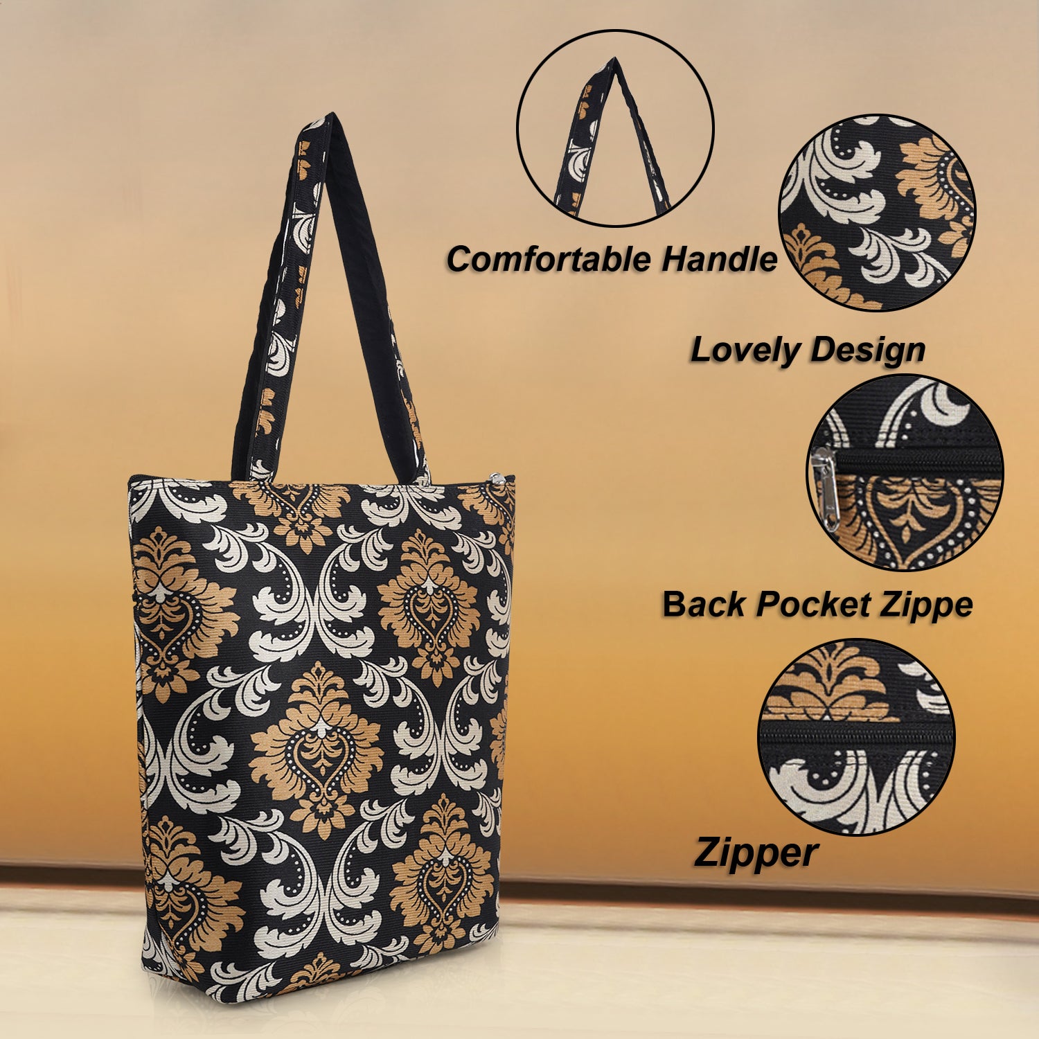 CIMONI Fabric Stylish Top Handle Handheld Shoulder Unique Design Daytrip Shopping Handbag For Women
