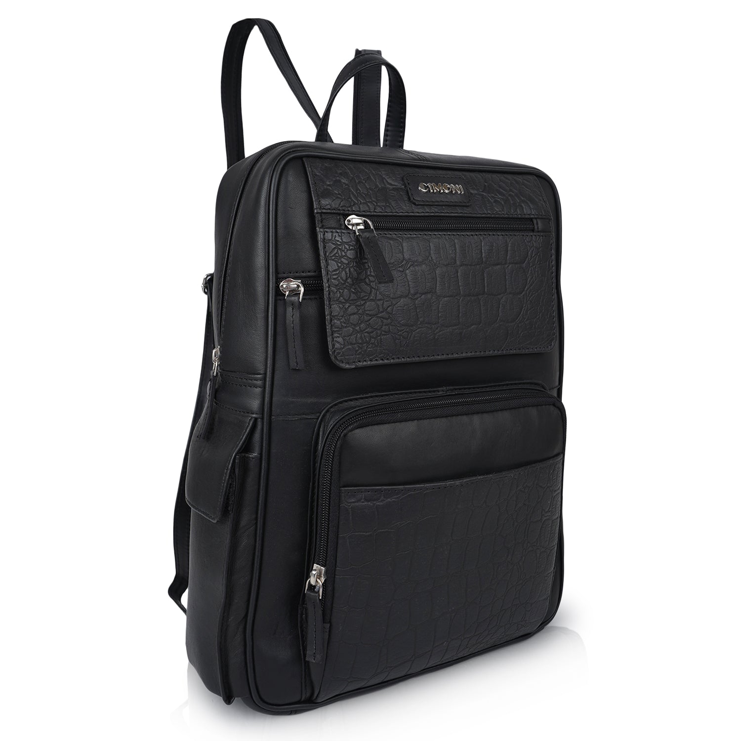 CIMONI Unisex Textured Leather Backpack
