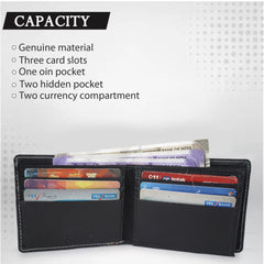 CIMONI Genuine Leather Classy Black Slim Travel Cards Wallet for Men