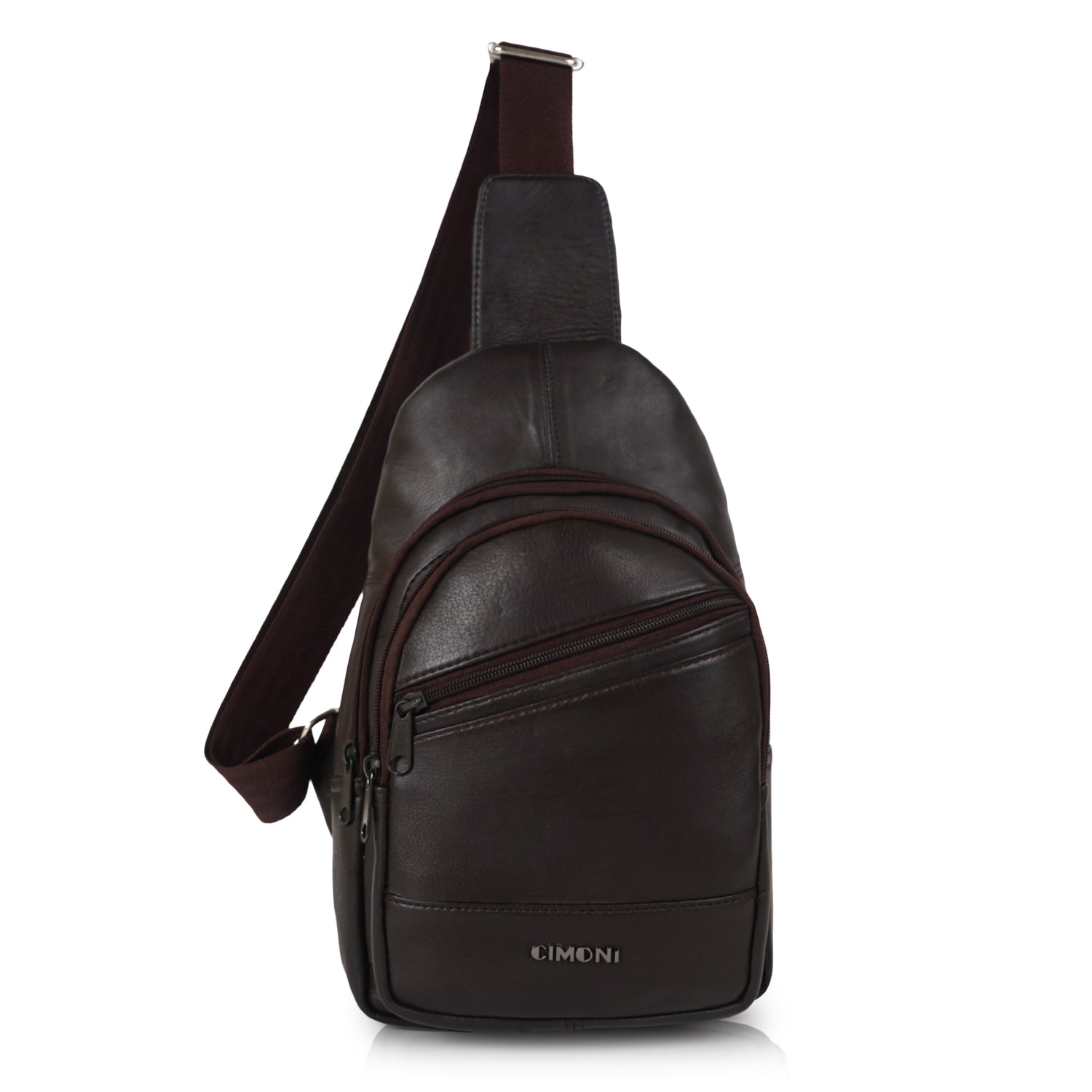CIMONI Unisex Solid Leather Crossbody Bag