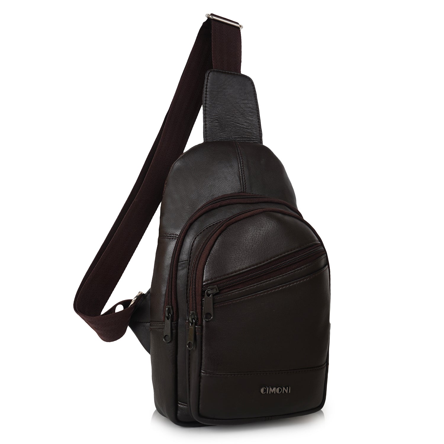 CIMONI Unisex Solid Leather Crossbody Bag