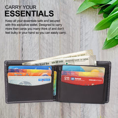 CIMONI Genuine Leather Classic Design Ultra Slim Multiple Credit Cards Slot Wallet for Men