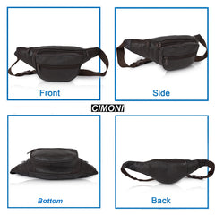 CIMONI Genuine Leather Casual Trendy Travel Shoulder Chest Hiking Waist Bag for Unisex