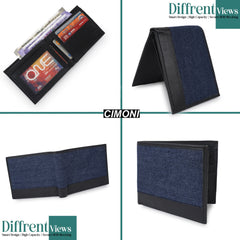 CIMONI Denim with Leather Casual Multiple Cards Wallet for Men