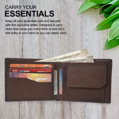 CIMONI Genuine Leather Wallet for Men I Ultra Strong Stitching I 5 Credit Card Slots I 1 Currency Compartments I 1 Coin Pocket