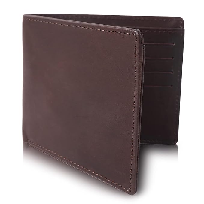 CIMONI® Premium Genuine Leather Wallet for Men Travel Casual Wallet with RFID Blocking 6 Card Sots, 2 Secret Compartments, Currency Compartments(Color - Brown)