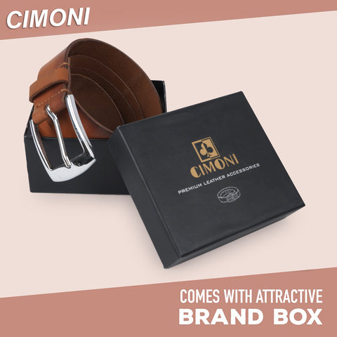 CIMONI Genuine Leather Classic Slim Design Casual Formal Dailyuse Belt For Men