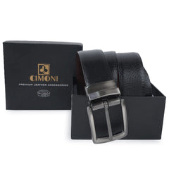 CIMONI Top Grain Genuine Leather Handmade Casual Formal Daytrip Office Reversible Belt For Men[Brown Black]