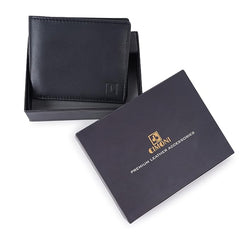 Casual Genuine Leather Slim Travel Wallet for Men & Boys [Black]