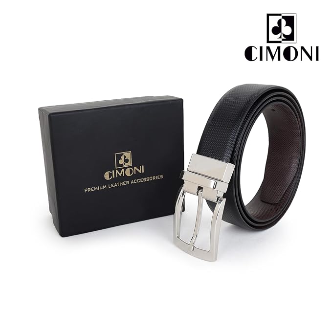 CIMONI® Premium Reversible Vegan Leather Belt for Men