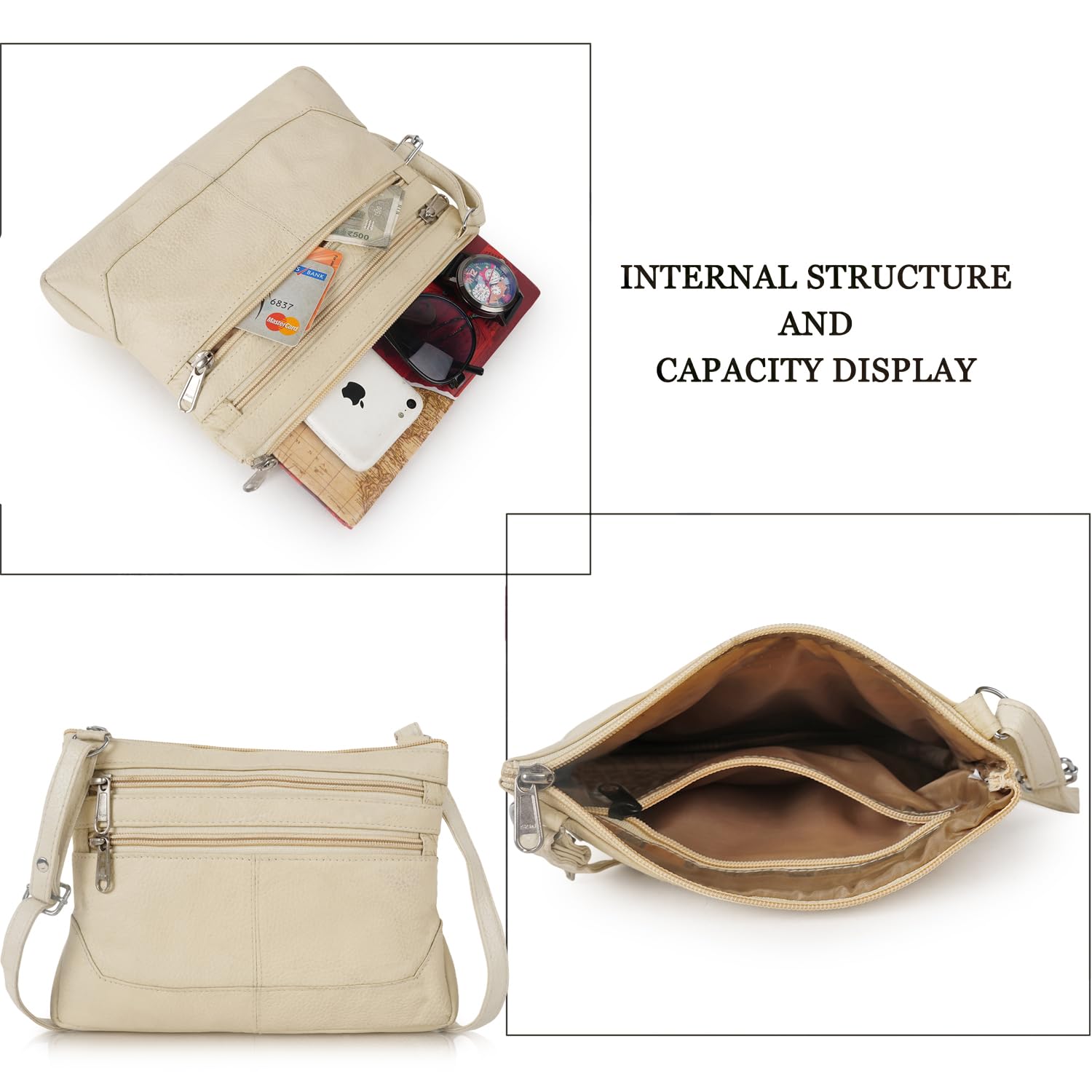 CIMONI® Premium Genuine Leather Hand Bag Casual & Trendy Purse Adjustable Strap Shoulder Crossbody Sling Bag for Women