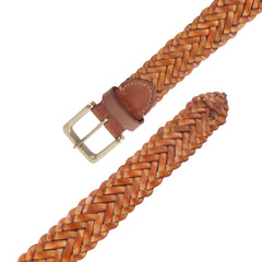 CIMONITop Grain Genuine Leather Handmade Casual Formal Daytrip Office Belt For Men[Tan]