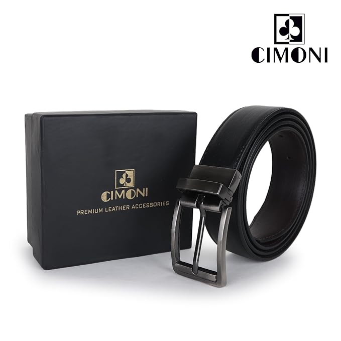 CIMONI® Premium Vegan Leather Belt for Men Jeans & Pants (1 Year Gurantee)