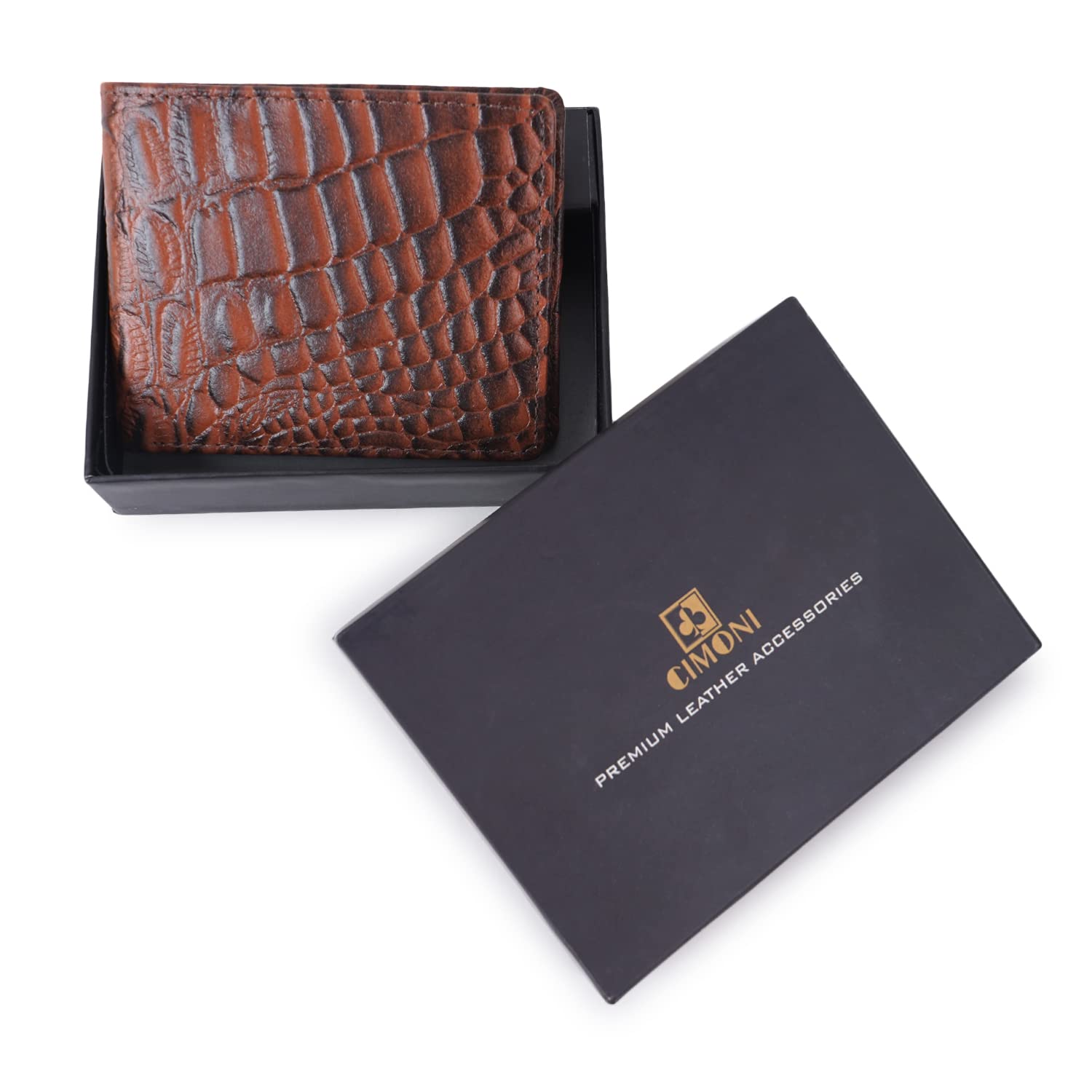 CIMONI Genuine Croco Print men wallet Leather
