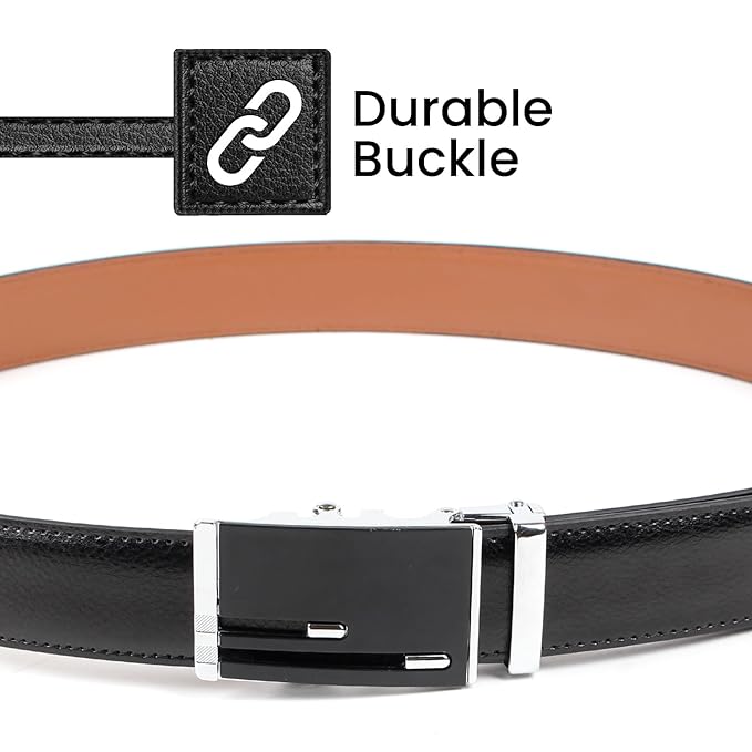 CIMONI® Premium Vegan Leather Belt for Men Belt with Slide Buckle for Men Fit Everywhere Formal & Casual Belt (1 Year Gurantee)