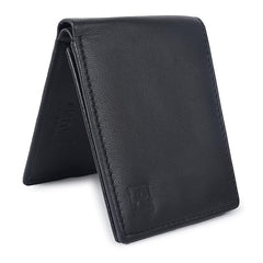 Casual Genuine Leather Slim Travel Wallet for Men & Boys [Black]