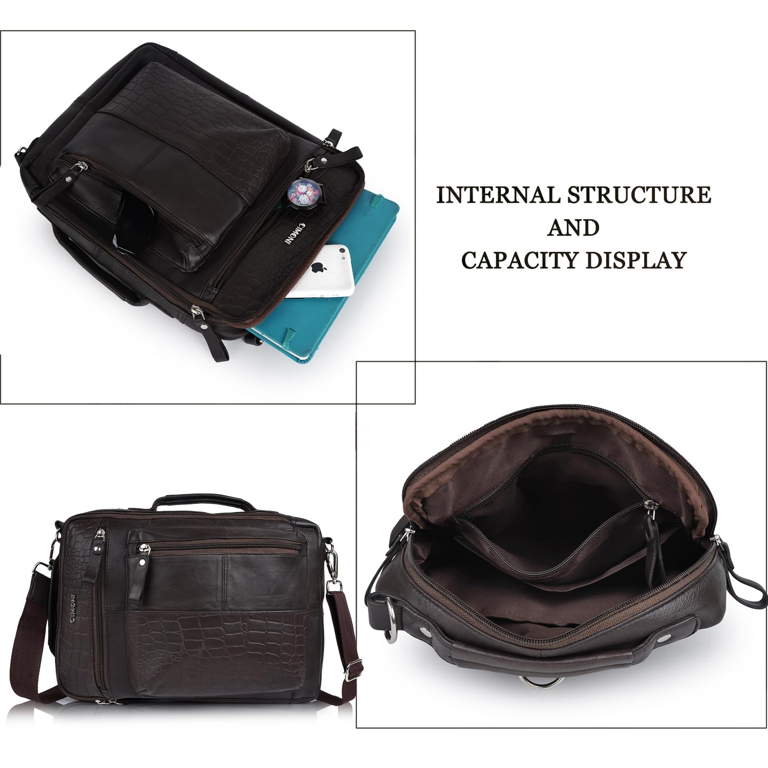CIMONI® Premium Genuine Leather Bag Classy Unique Design Trendy Sling Bag Crossbody With Adjustable Streps Daytrip Docter Bag (Color - Brown)