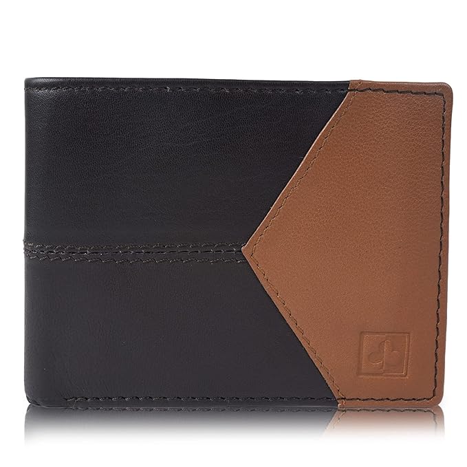 CIMONI® Premium Genuine Leather Wallet for Men Travel Casual Wallet with RFID Blocking 3 Card Sots, 2 Secret Compartments, 1 Coin Window (Color - Tan)