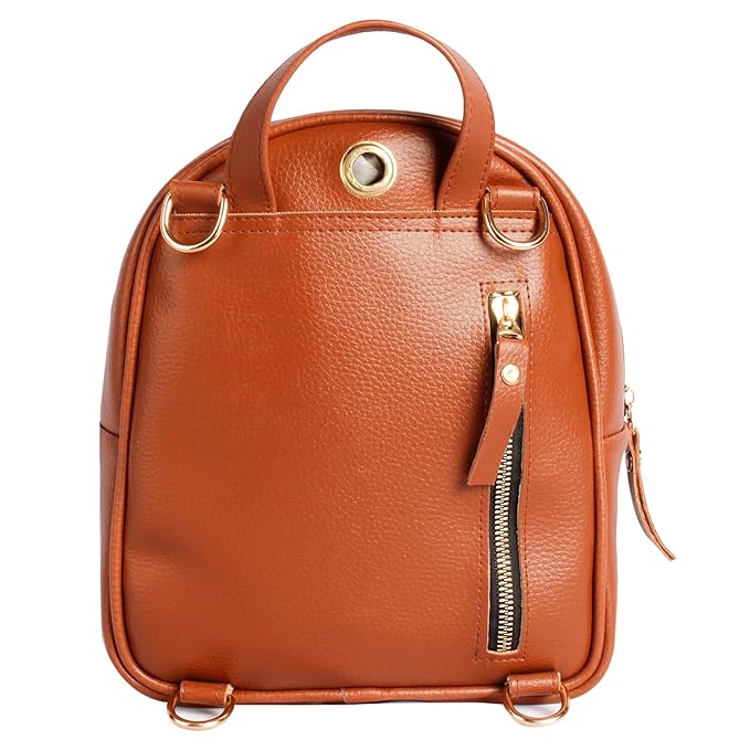 CIMONI® Vegan Leaher Mini Backpack for Women Purse Multipurpose Travel Bag Fashion Casual Sling Bag with Adjustable Straps (Color - Brown)