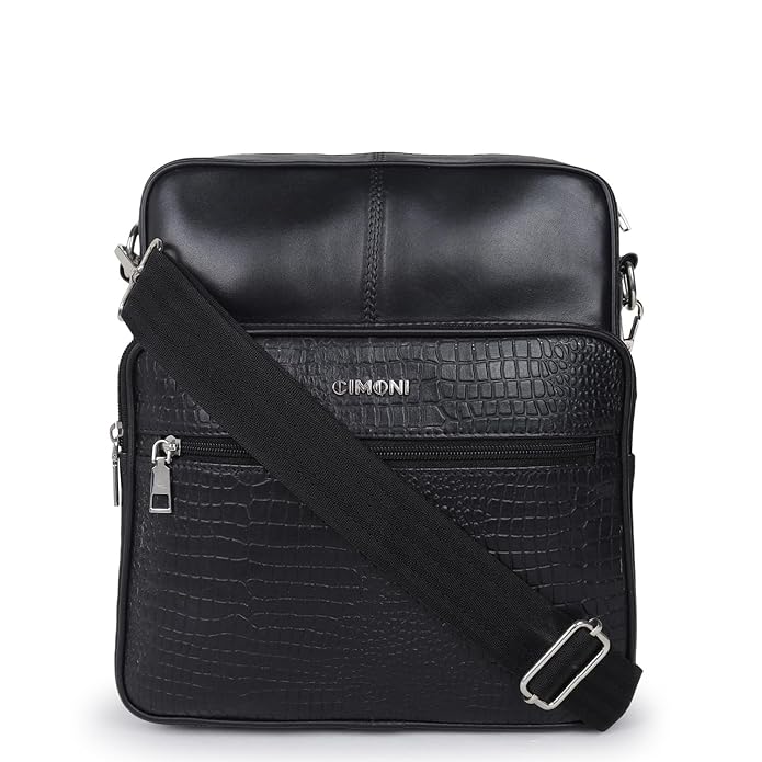 CIMONI® Premium Genuine Leather Bag for Men Stylish Trendy Design With Adjustable Straps