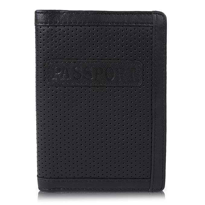 CIMONI® Premium Genuine Leather Wallet with RFID Blocking 3 Card 1 Transparent ID Window Card Holder (Color - Black)