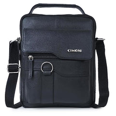 CIMONI Genuine Leather Classic Black Office College Crossbody Daytrip Shoulder Men Sling bag