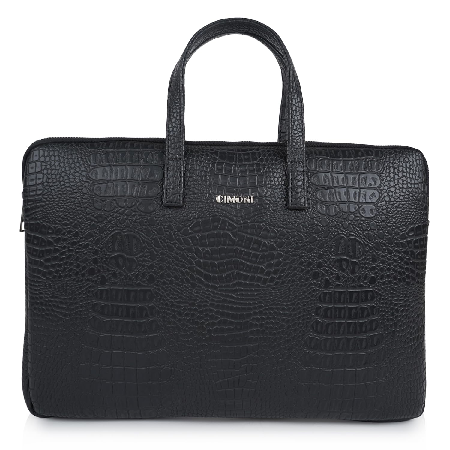 CIMONI® Premium Vegan Leather Bag Stylish Croco Design Trendy Office Briefcase Laptop Bag College Crossbody Daytrip School Handheld Business Messenger Bag For Men