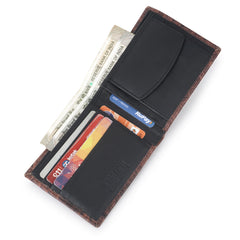 CIMONI Genuine Leather Crocodile Print Ultra Strong Stitching I 5 Credit Card Slots |1 Coin Pocket Wallet for Men