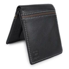 CIMONI Genuine Leather Classy Black Slim Travel Cards Wallet for Men