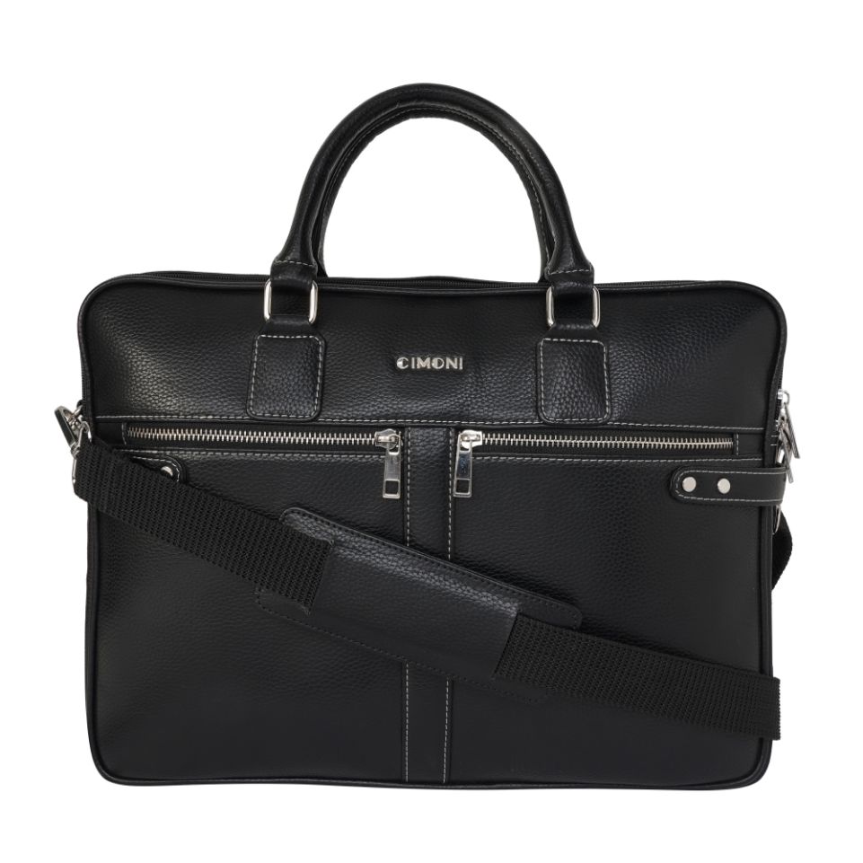 CIMONI Black Classic Laptop Shoulder Messenger Office Briefcase Bag