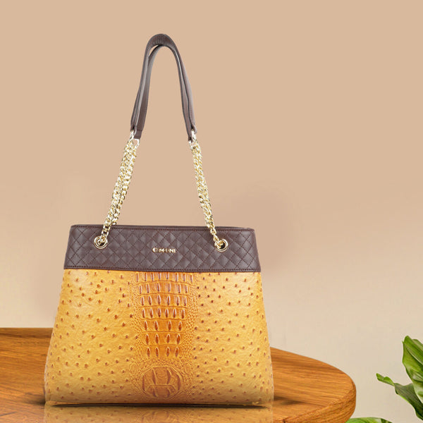 Stylish Gold Chain Strap Top Handle Handheld Shoulder Designer Handbag For Women